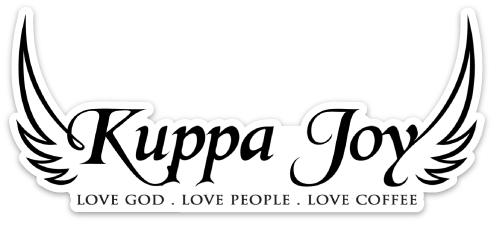 Kuppa Joy Wings Sticker (Black & White).