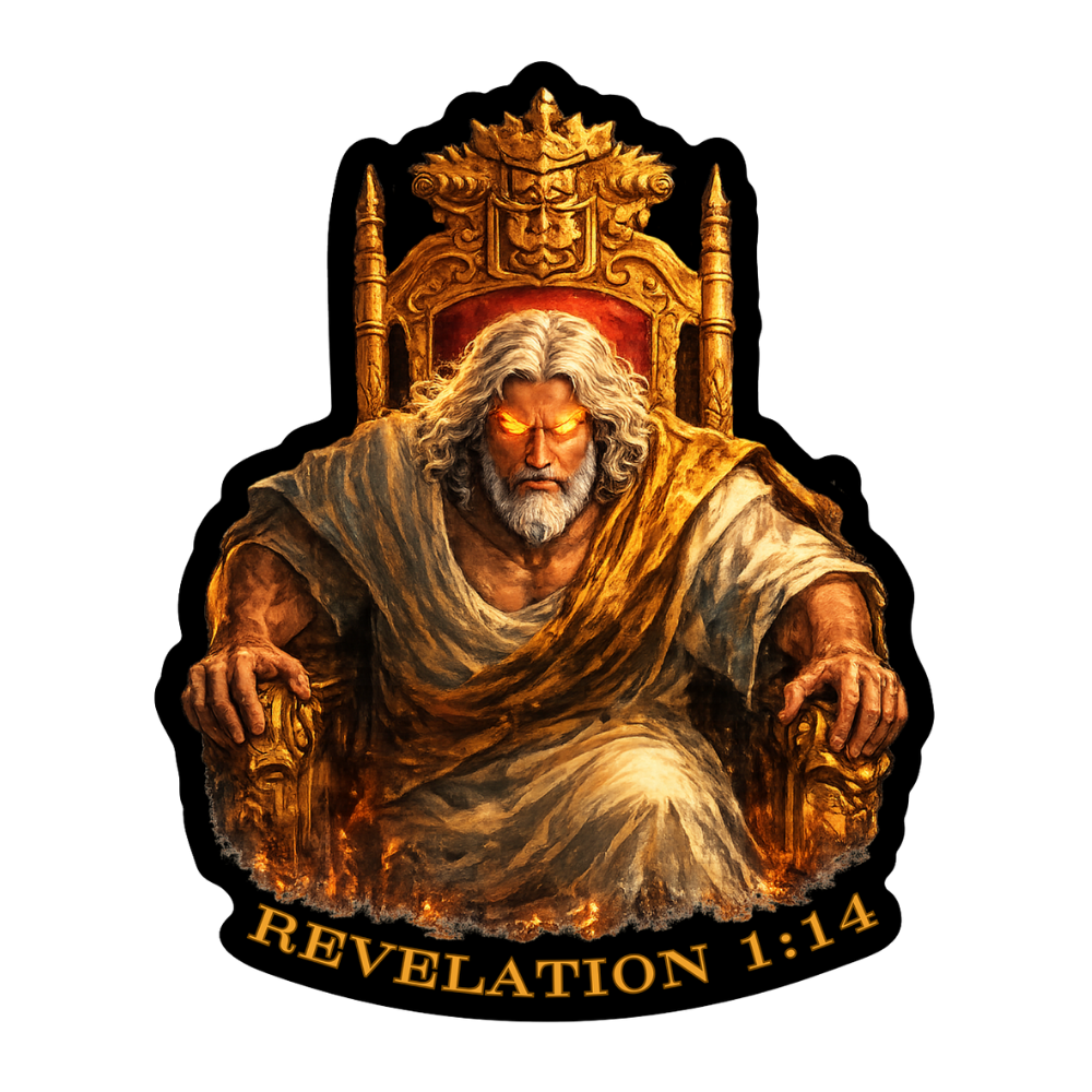 Revelation 1:14 Sticker.