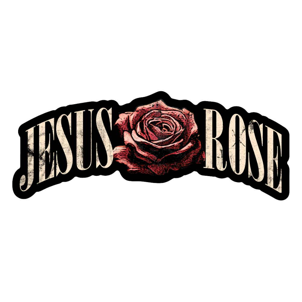 Jesus Rose Sticker.