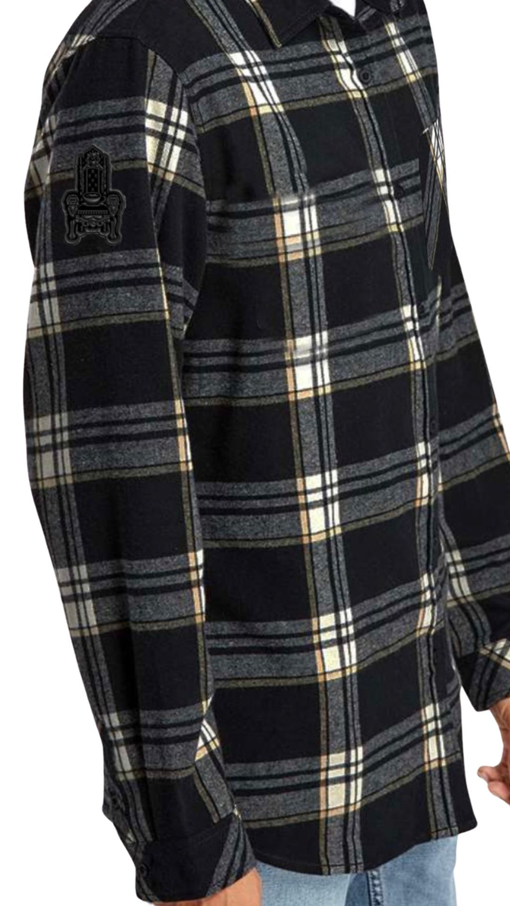 Black Flannel with Throne Patch