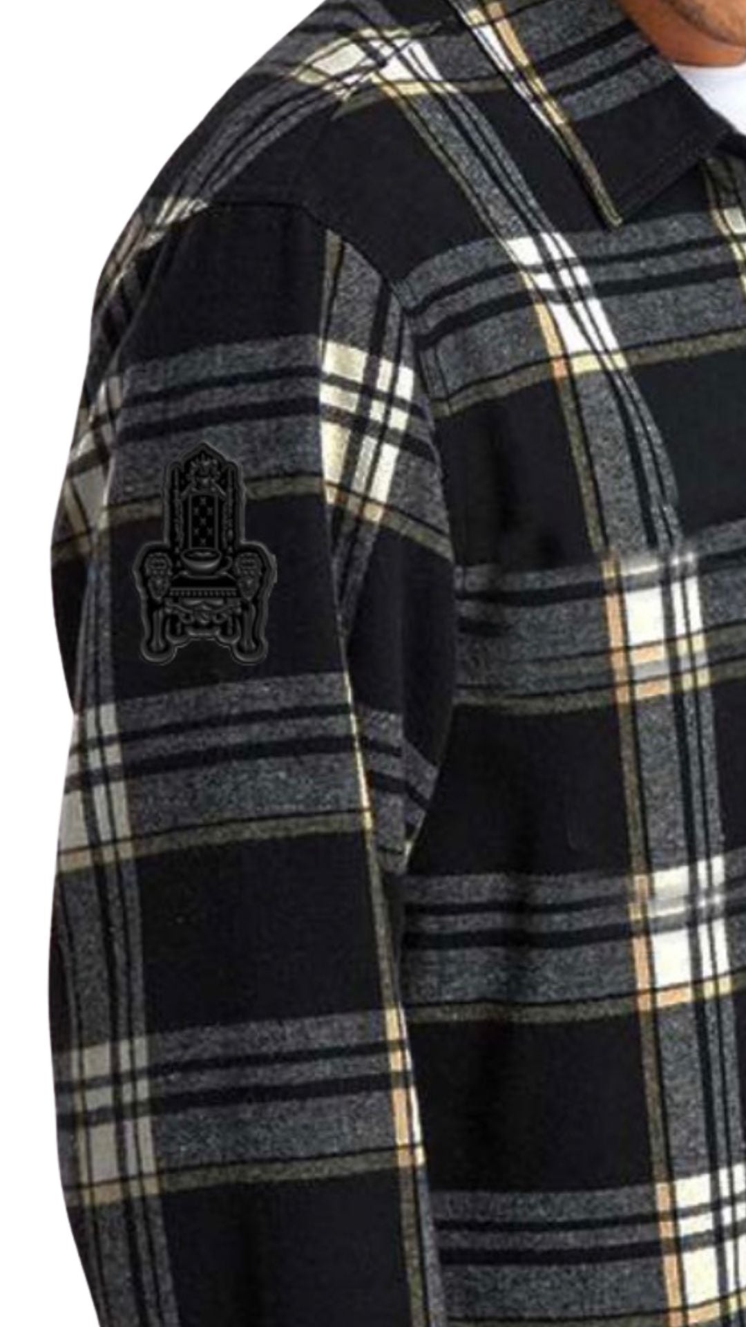 Black Flannel with Throne Patch