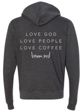 Load image into Gallery viewer, Grey Zipper Hoodie with Throne Logo
