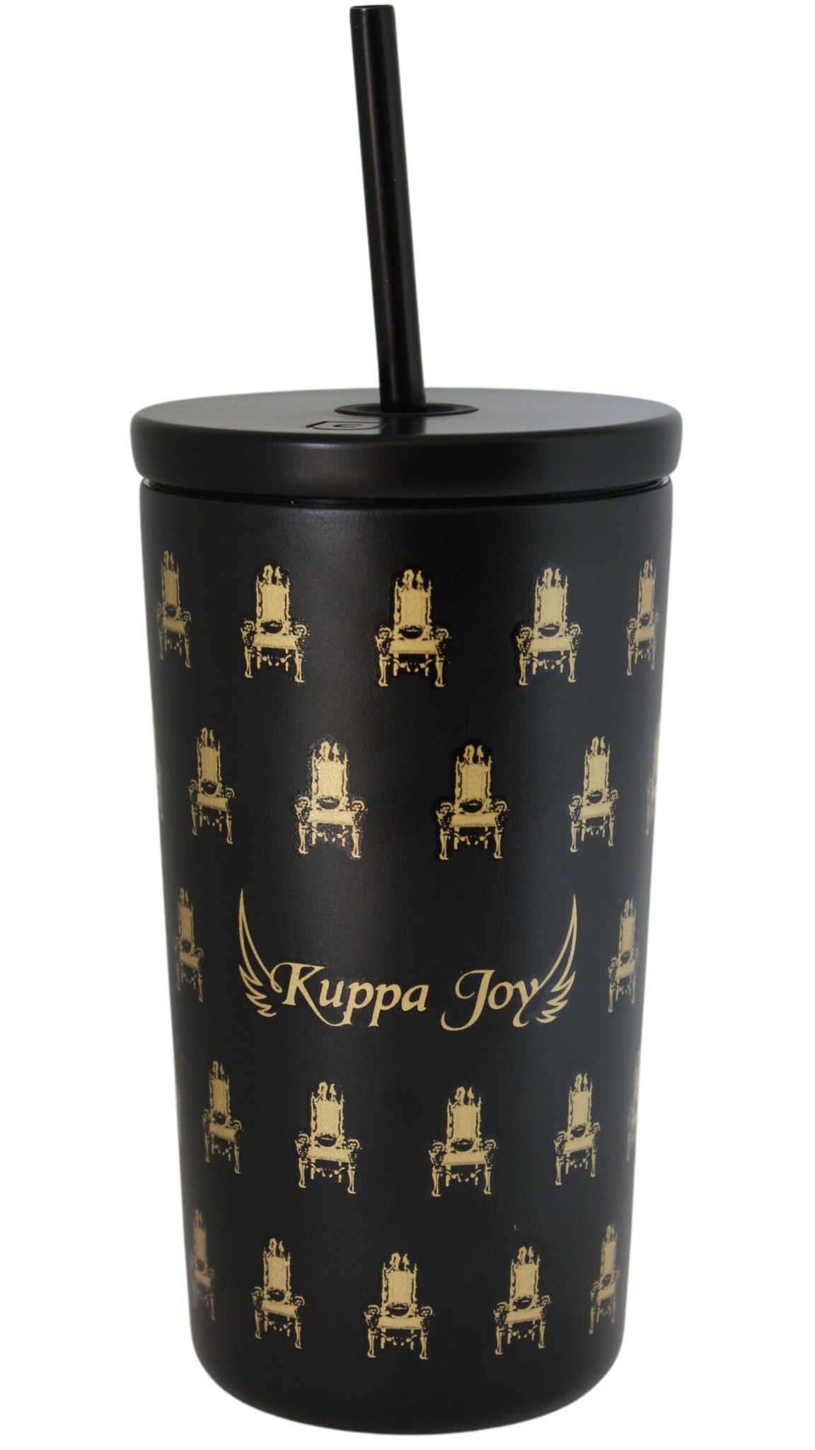 Black Iced Tumbler with Gold Throne