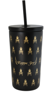 Black Iced Tumbler with Gold Throne