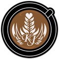 Latte Art in Cup Sticker.