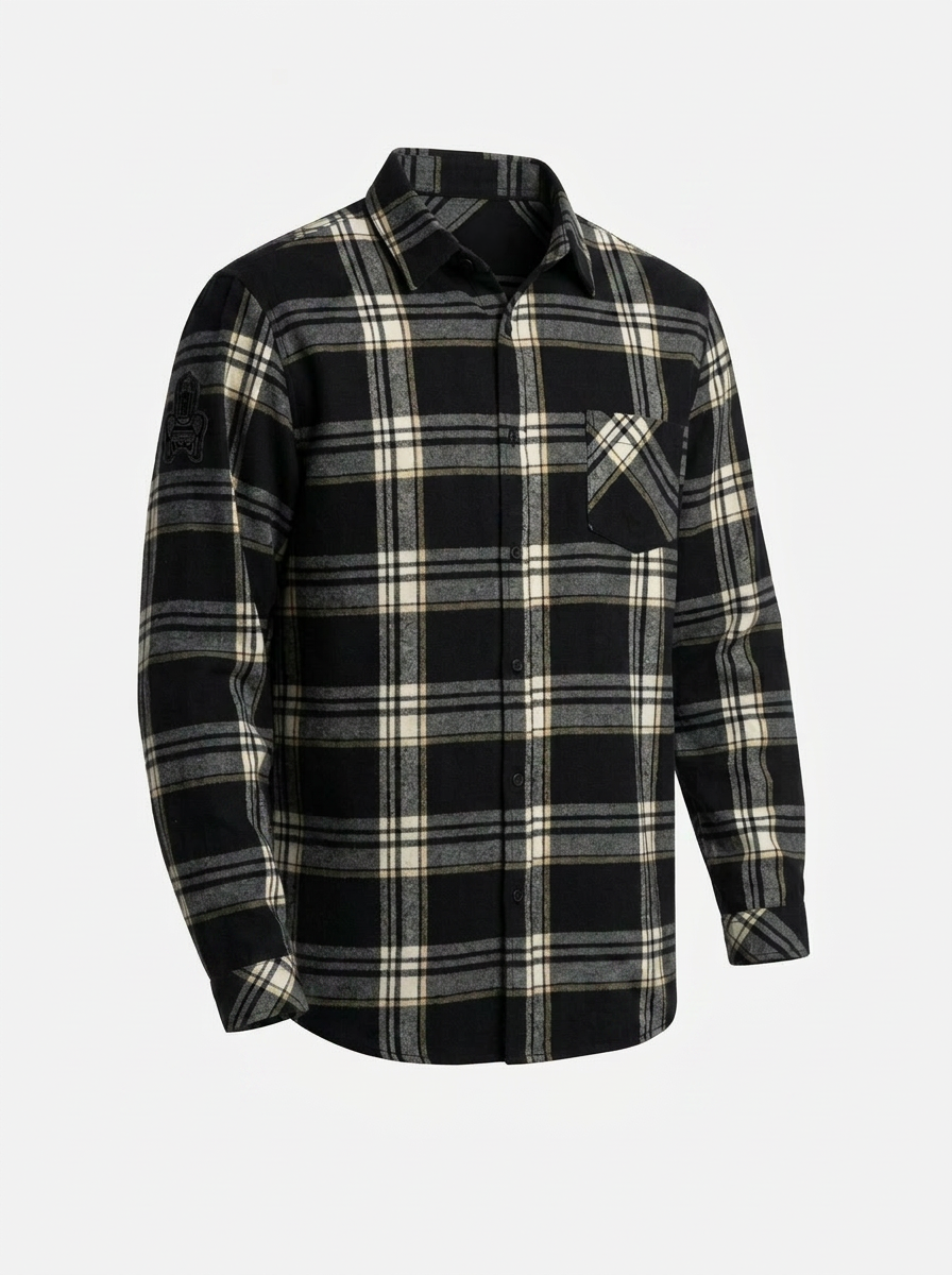 Black Flannel with Throne Patch